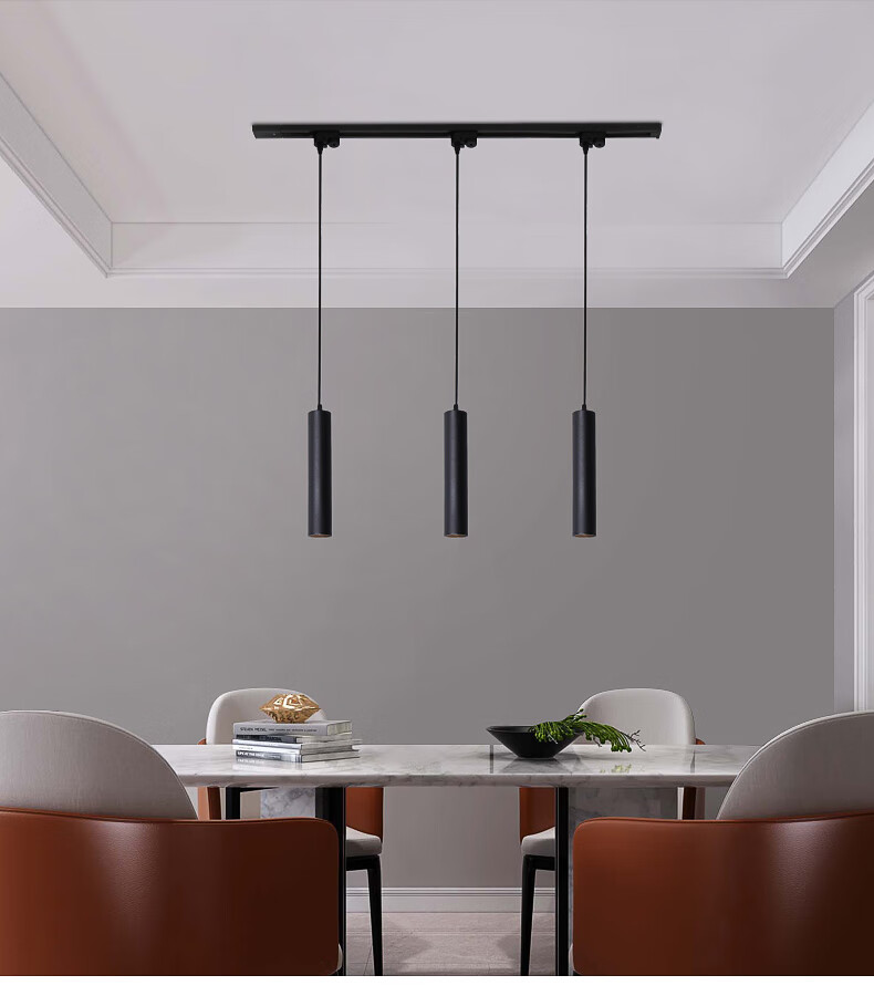 明装射灯吊线筒灯吧台前台火锅店餐厅吊灯长条圆柱形长筒灯轨道灯轨道