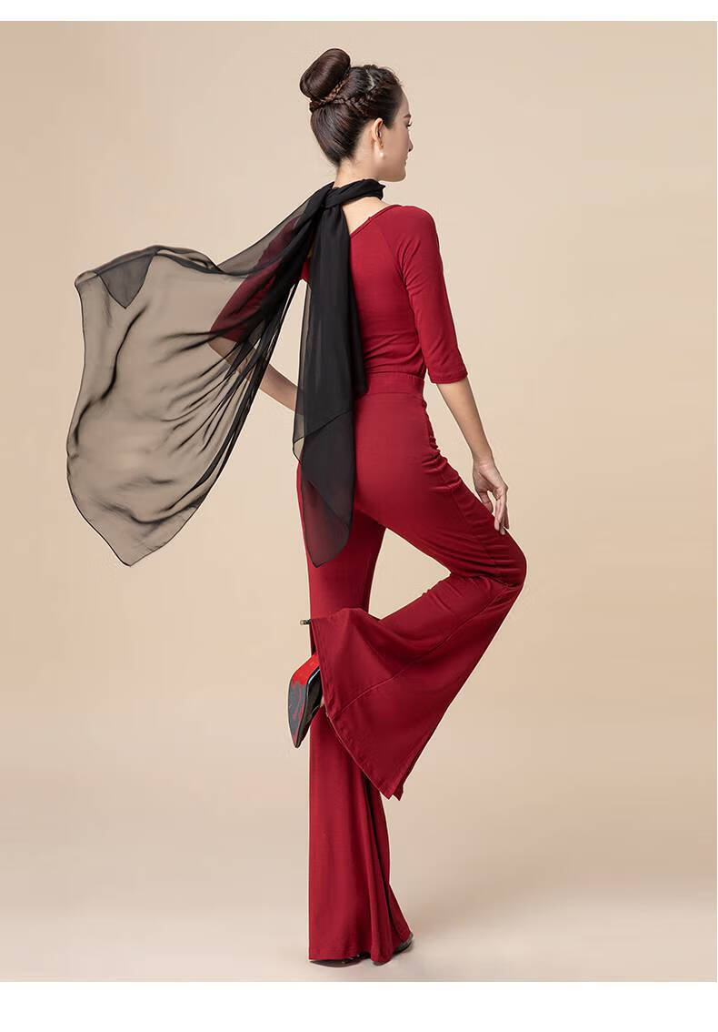 形体服女套装冬季形体训练服装女连体时尚高端舞蹈练功服现代肚皮舞