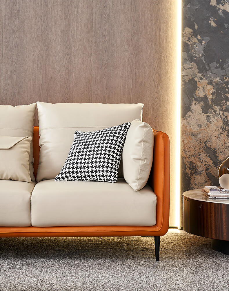 a家家居沙发轻奢真皮沙发13组合极简头层牛皮小户型皮艺沙发现代简约