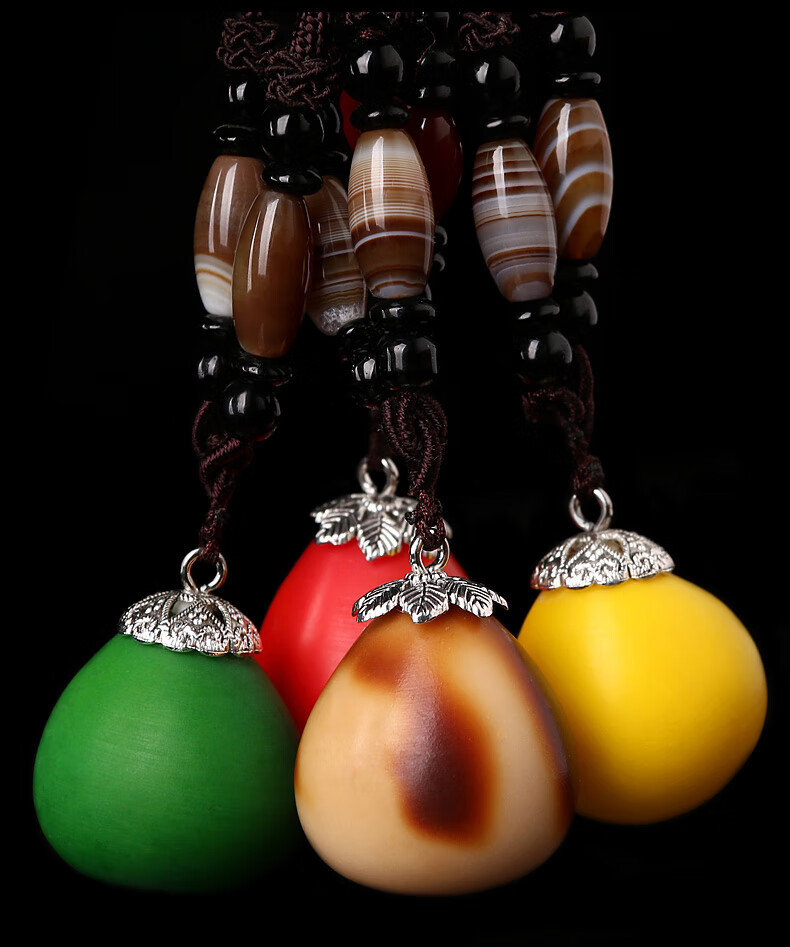 释迦金包吊坠手机链佛灯金灯子彩色果钥匙扣项链红钥匙链绿色佛心果