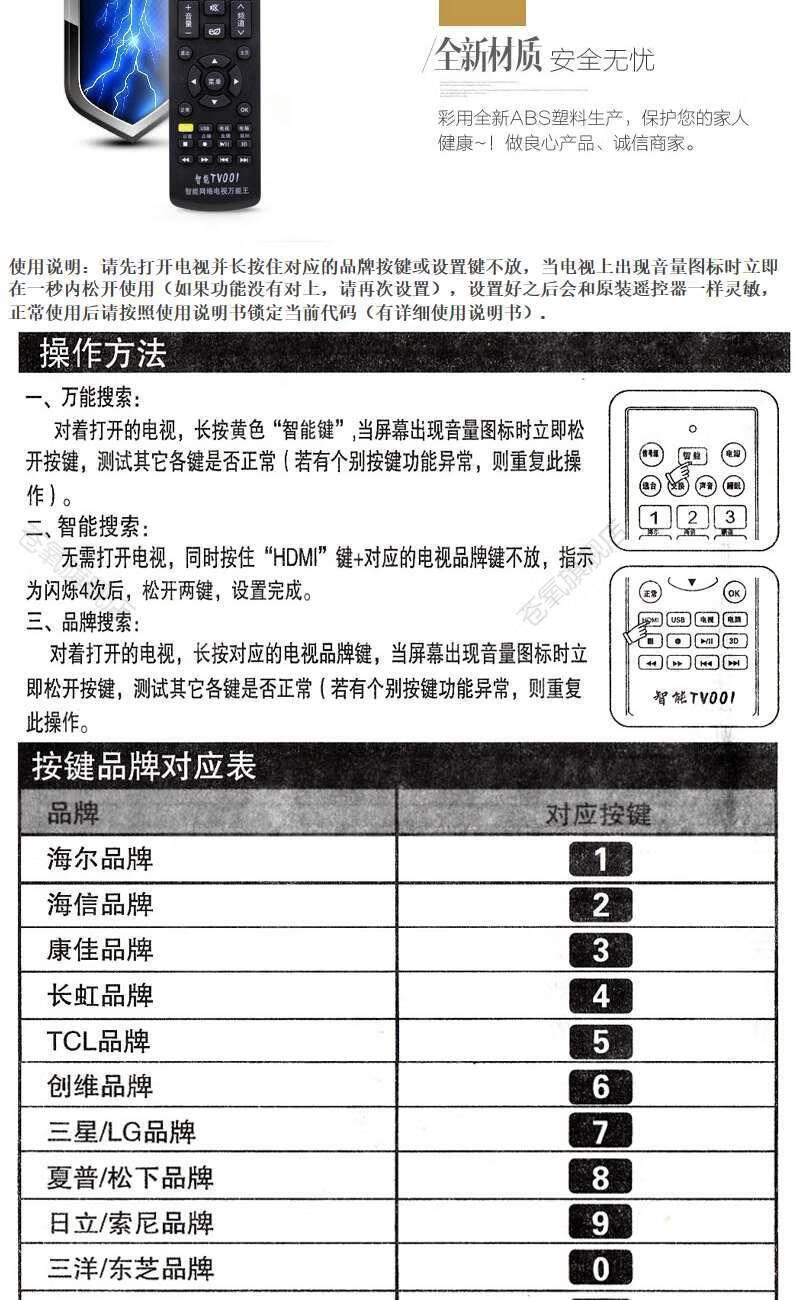 电视摇器万能液晶电视机遥控器通用全部创维海信海尔康佳长虹tcl等附