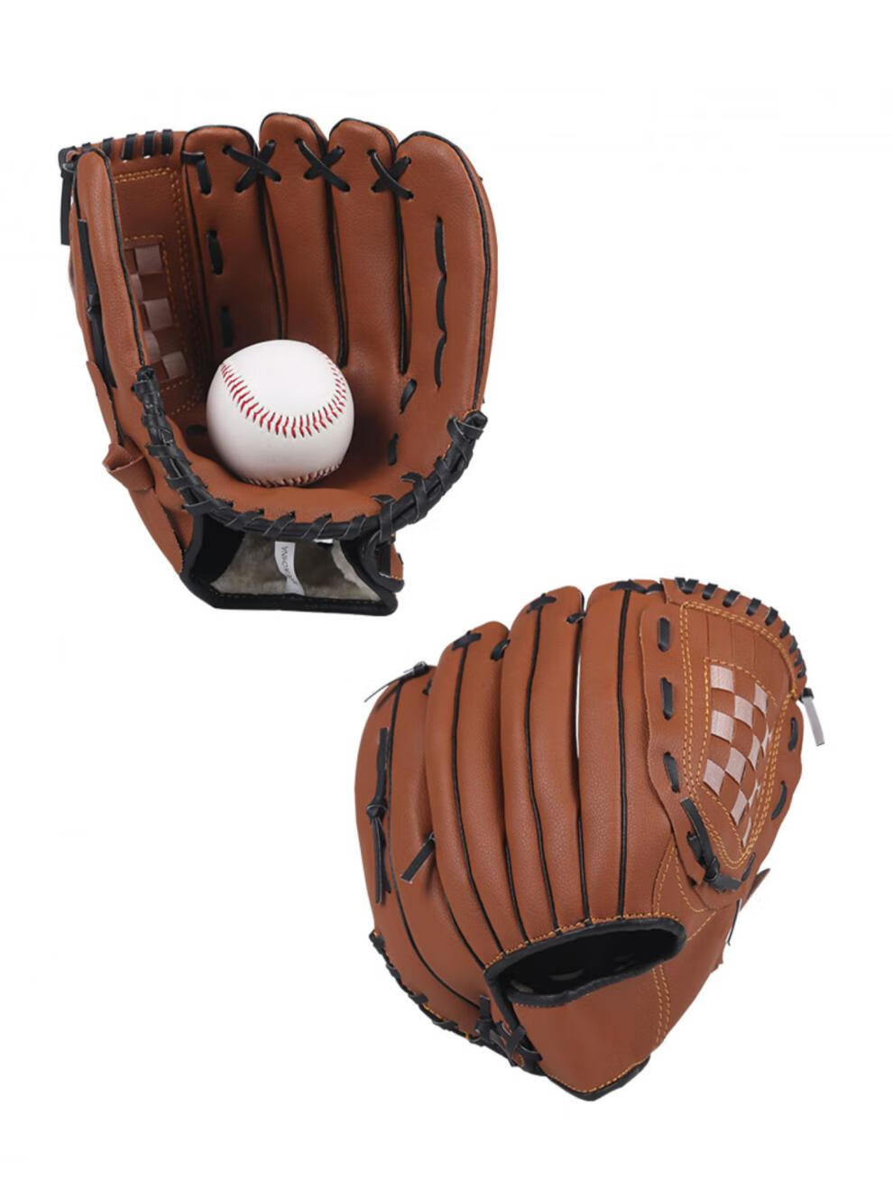 棒球手套打击手套青少年儿童投手套左右手垒球手套 粉色 9.