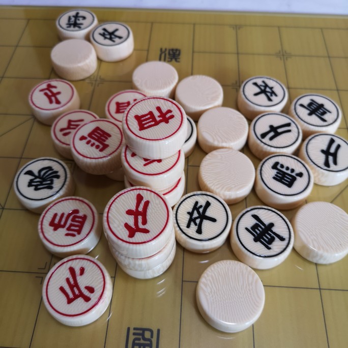 象棋牛角中国象棋麻将树脂防玉耐摔耐磨儿童成人套装比赛刘炳森隶书