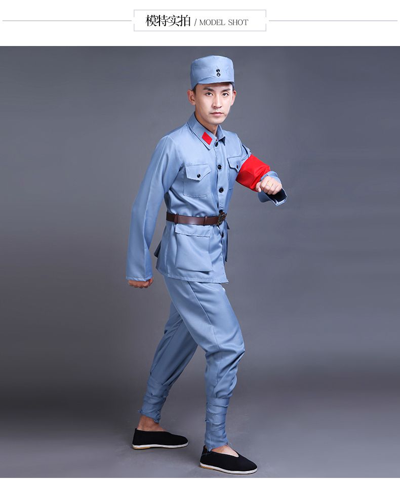 潮流童装红军演出服红歌服装八路军大合唱演出服男女红歌比赛红军