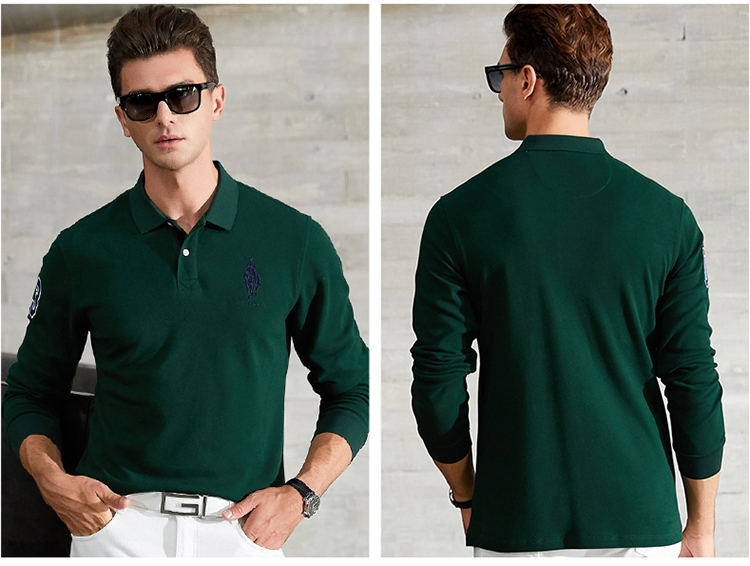 保罗骑士长袖polo衫男香港潮牌2022春季新款网红同款欧美风格刺绣商务
