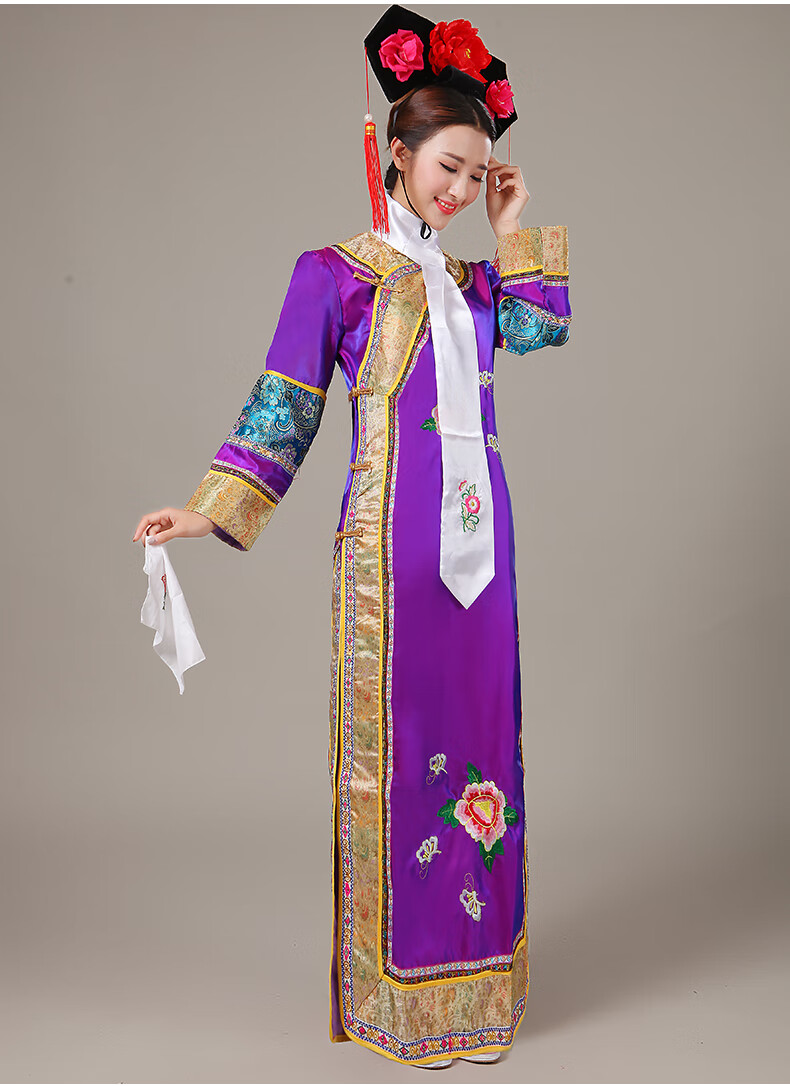 拍戏穿的女汉服装剧场表演连衣裙清朝格格古服饰演出服贵妃宫廷满族旗