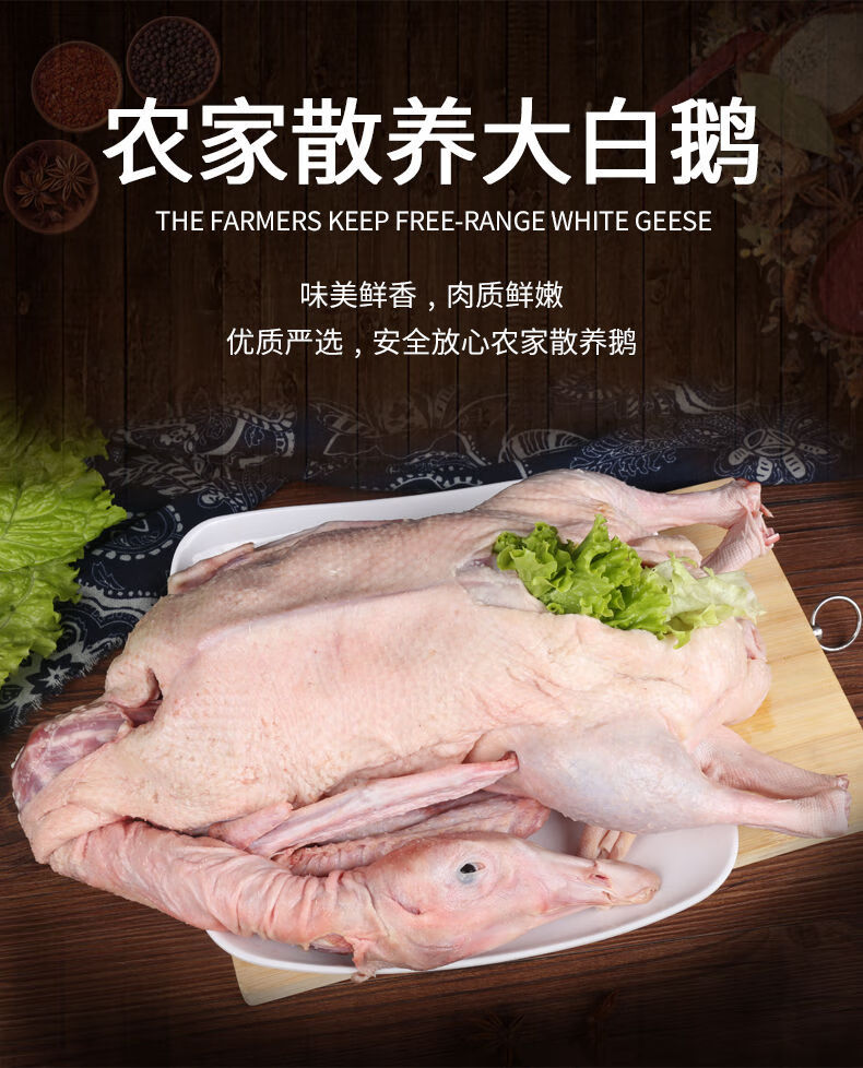 农家散养新鲜大鹅土鹅鹅肉老鹅大白鹅冷冻非活体现杀东北笨鹅掌翅丽鲜
