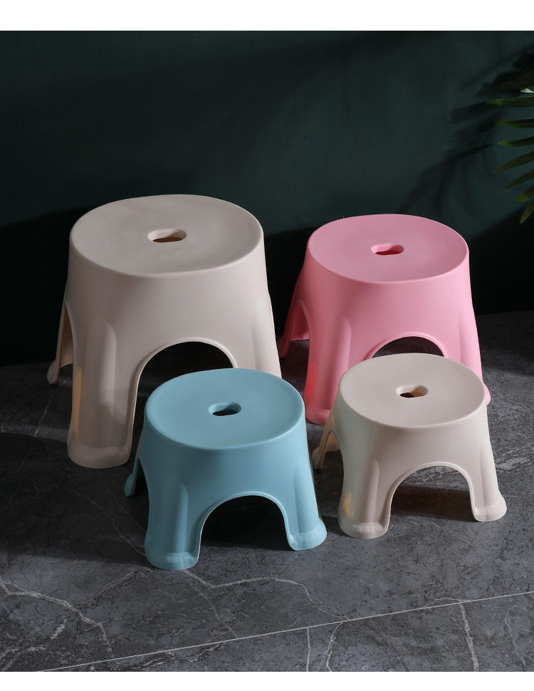 塑料凳子家用客厅加厚小凳子换鞋凳椅子宿舍用桌子小矮凳胶凳 【卡其