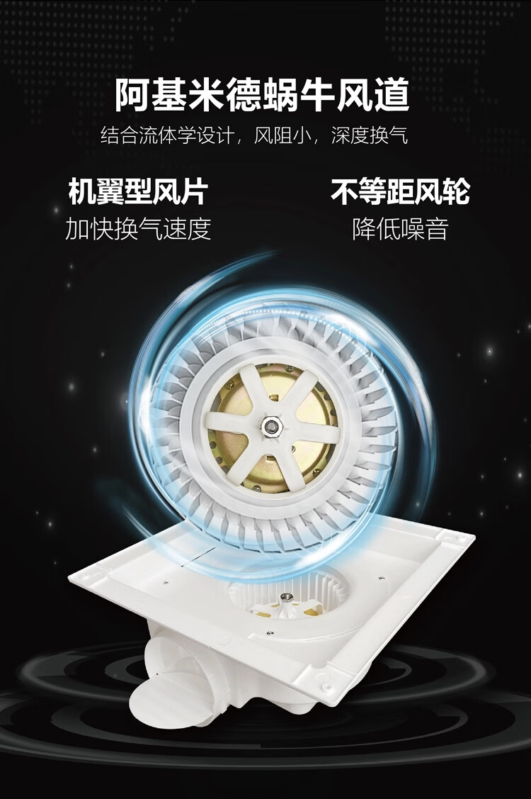 顶吸顶式排气扇集成吊顶大功率排风扇厨房卫生间换气扇6060cm集成铝