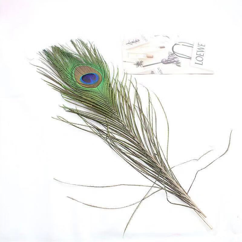 孔雀尾羽真孔雀羽毛25-130cm翎尾大眼睛diy饰品装饰花瓶专用孔雀毛 25