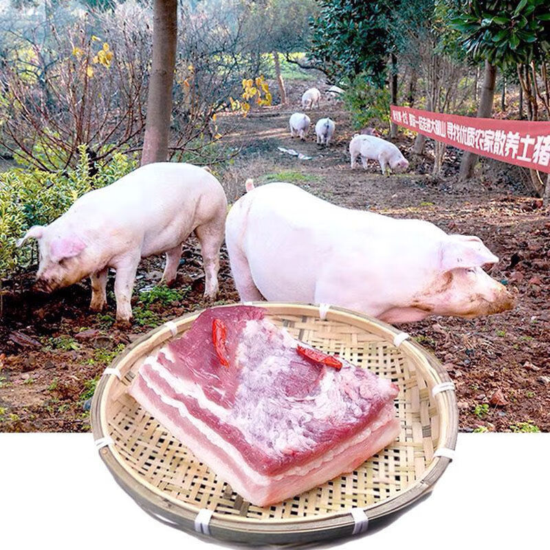 农家土猪五花猪肉鲜肉新鲜五花肉香猪肉后腿肉猪肉批发猪牛羊炖料精品