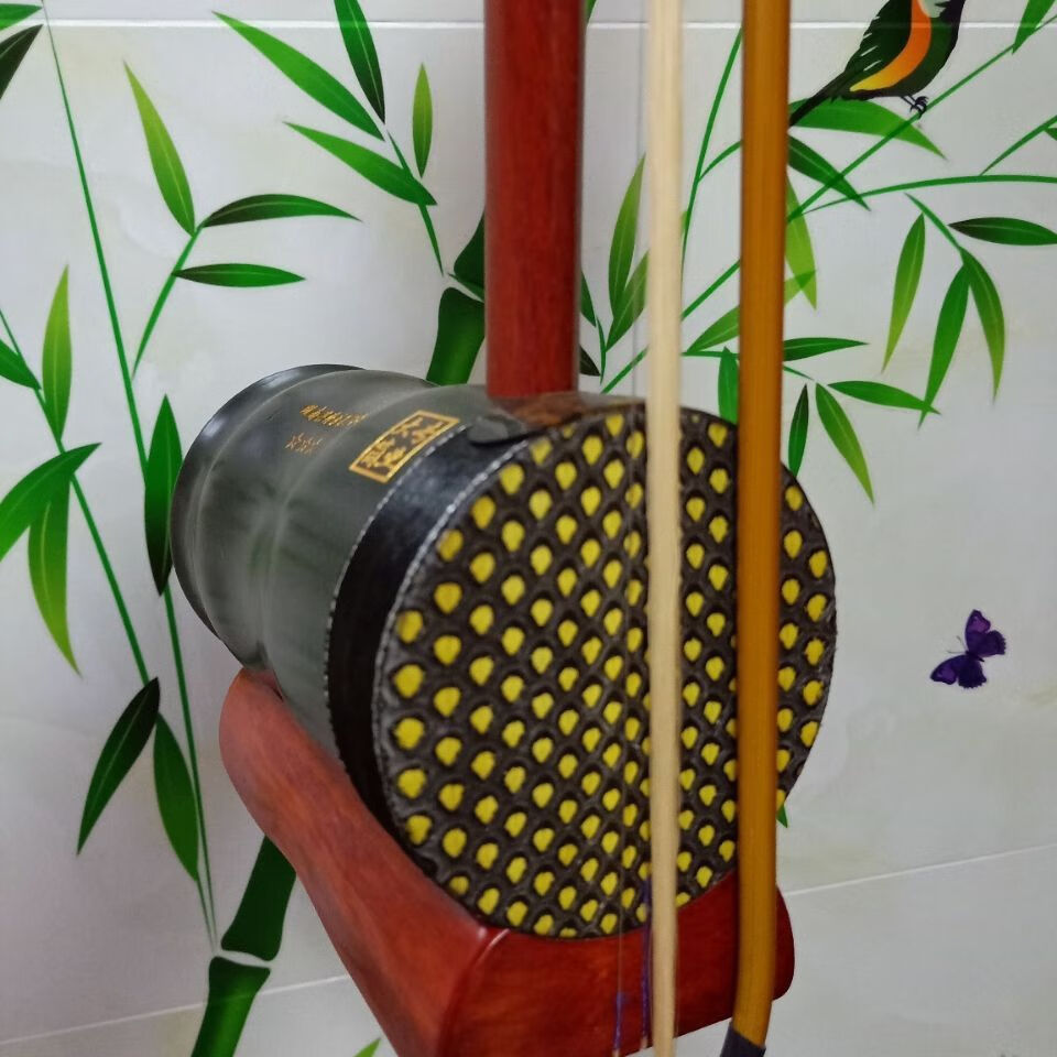 湖南花鼓大筒烤筒雕花铜轴烤竹筒圆筒二胡琴花鼓戏大筒盒子配雕刻龙凤