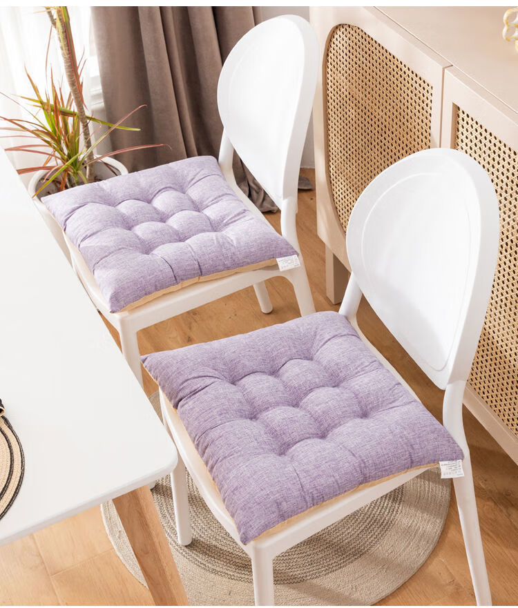 棉麻加厚椅垫办公室椅子坐垫电脑椅座垫四季学生教室屁股垫子飘窗灰中