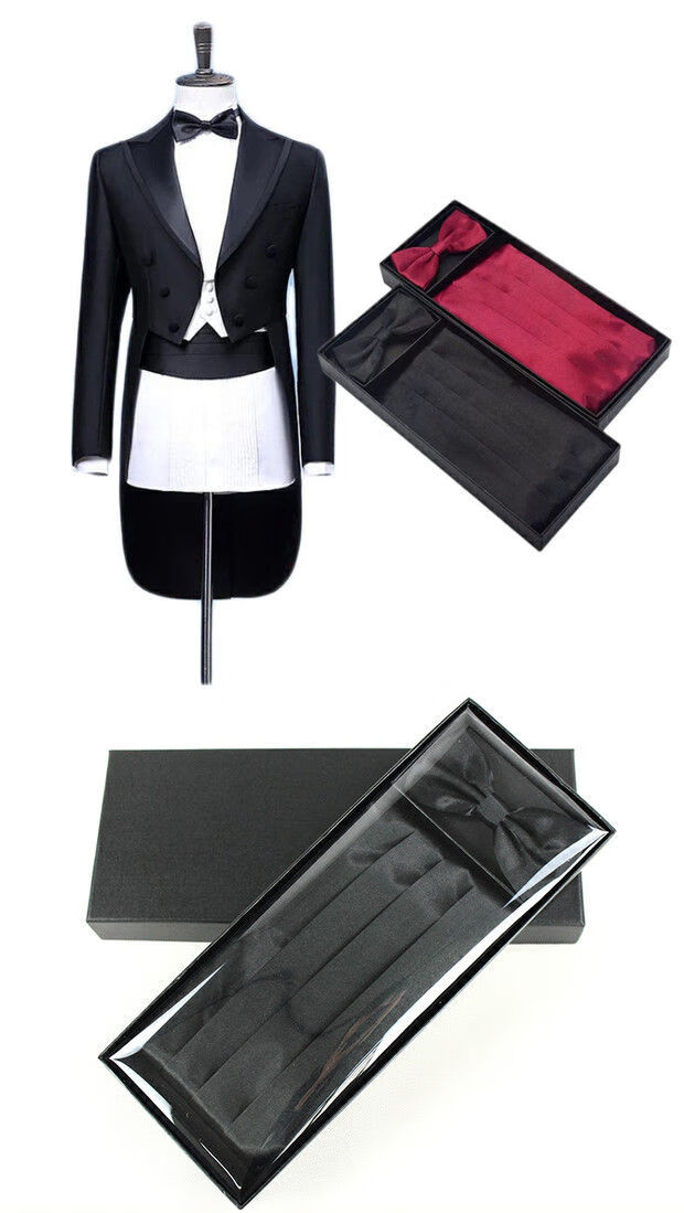 喜圣多新品礼服腰封男黑色酒红男士腰封伴新郎西装燕尾服礼服晚会表演
