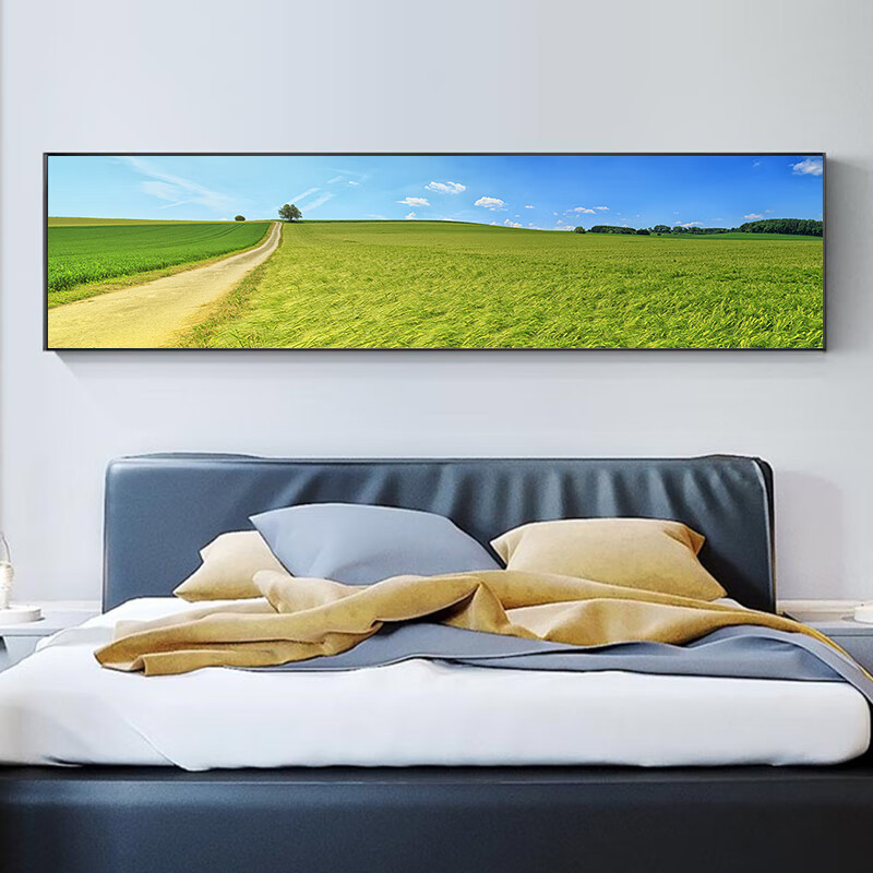 自然风景风光床头挂画客厅沙发背景墙广阔草原平原田园