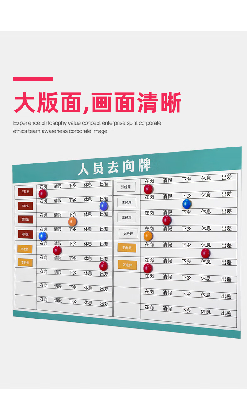 員工去向牌可吸磁性宿舍標示牌告知牌公告欄表辦公室門牌人員去向牌