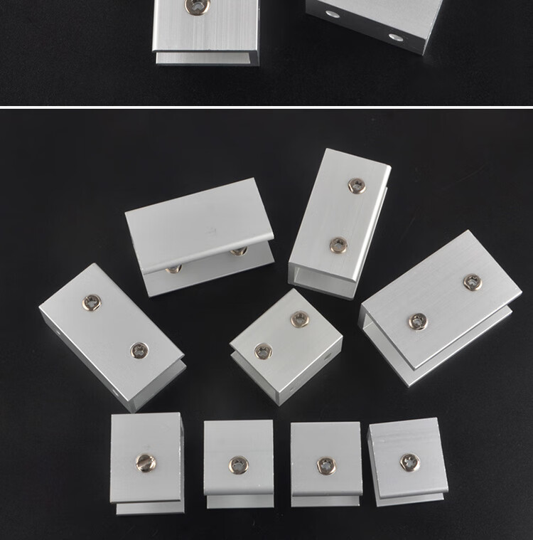 铝合金玻璃夹固定夹镜子托卡扣托配件卡子铝夹子层板夹扣卡免打孔 h