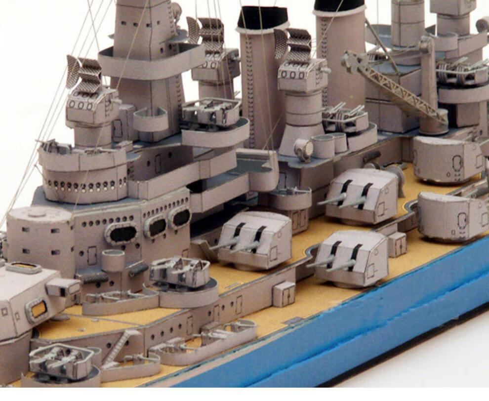 欧贝林 北卡罗来纳级战列舰diy纸船模1:400纸模型 舰纸制立体模型