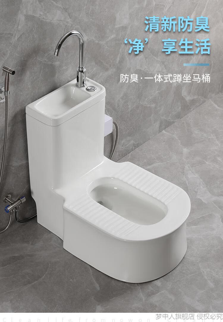 新款蹲坐两用马桶一体式坐厕可蹲可坐二合一座便器防臭双用蹲便器蹲坐
