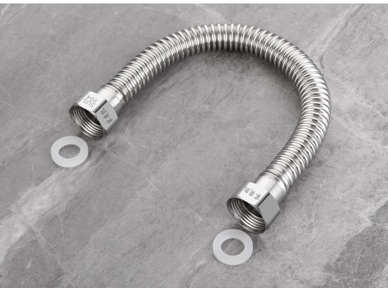 奢妃加厚6分304不锈钢波纹管高压防爆壁挂炉暖气片冷热进出水金属软管