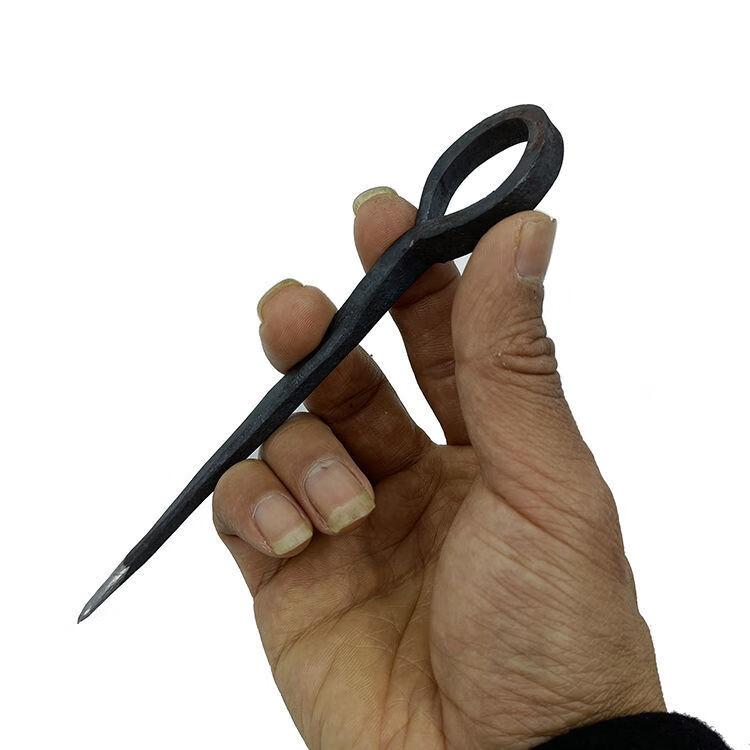 兼容定制适用与纯手工锻打铁锥子钢锥子铁钻子钢钻固定鳝鱼扎纸传统
