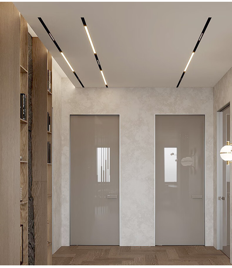 无主灯客厅照明磁吸轨道灯简约现代套餐组合嵌入式内置明装线条灯普瑞