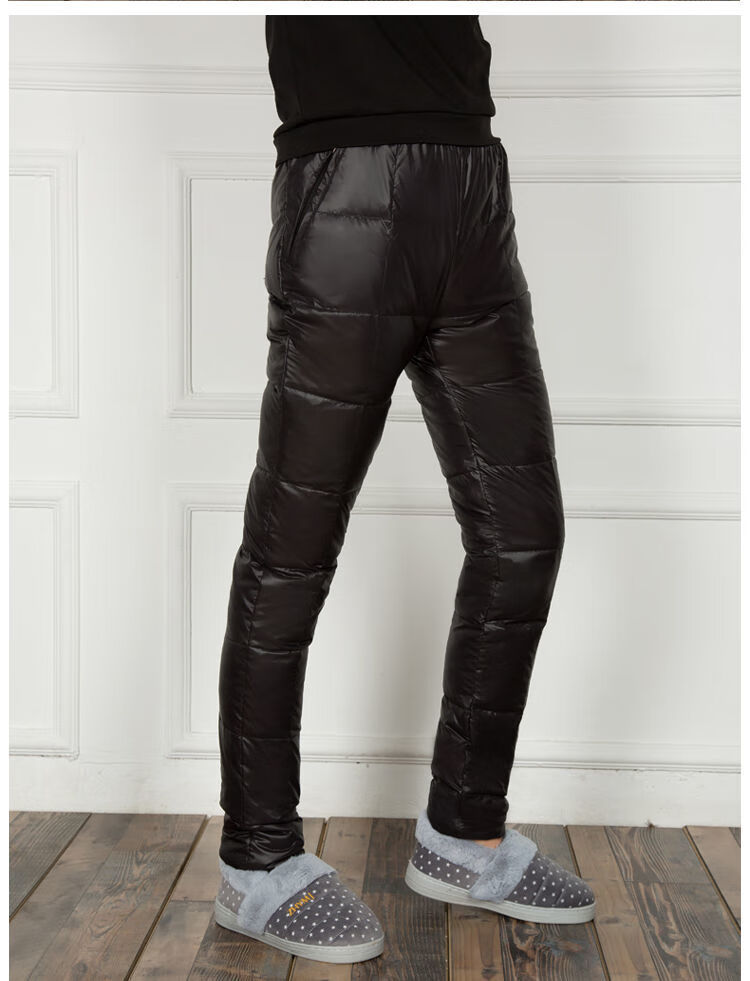 酷士凡超薄羽绒裤男内穿男外穿中青年高腰修身运动大码加厚白鸭绒保暖