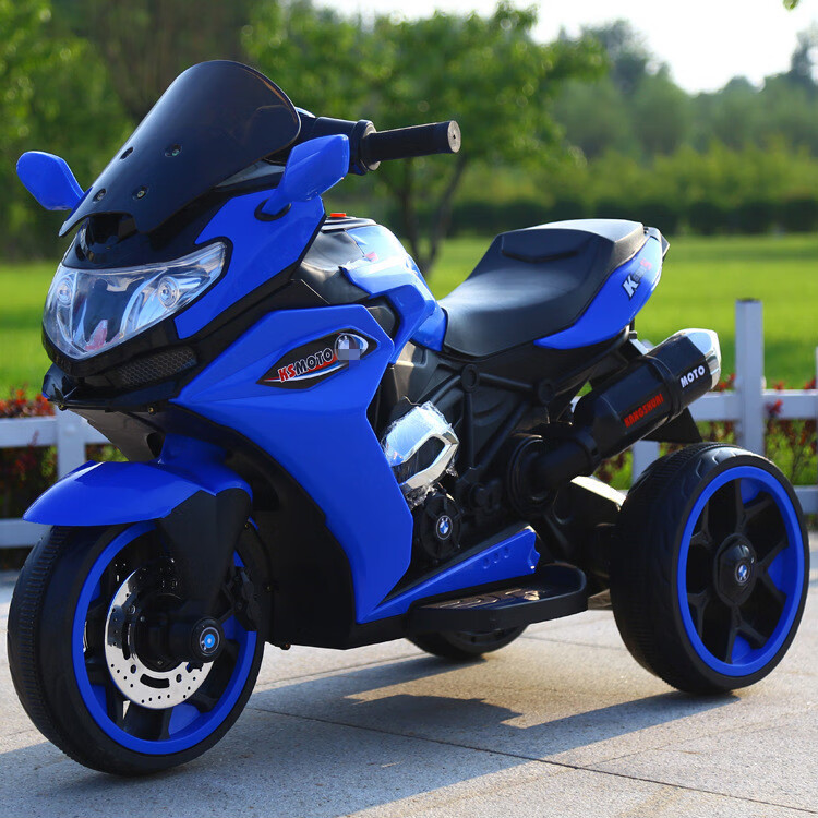 新款儿童电动摩托车 宝宝三轮车电瓶车 2岁-6岁宝宝童车 红色双电双驱