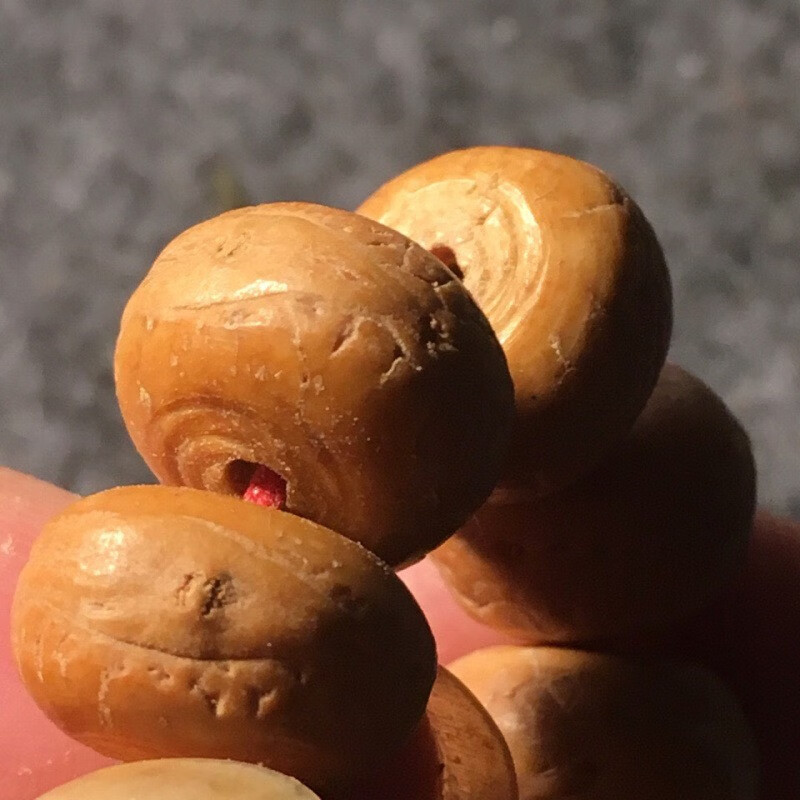 檀福匠藏式凤眼菩提子108颗佛珠打磨原籽手串链姜黄皮倒角手持念珠单