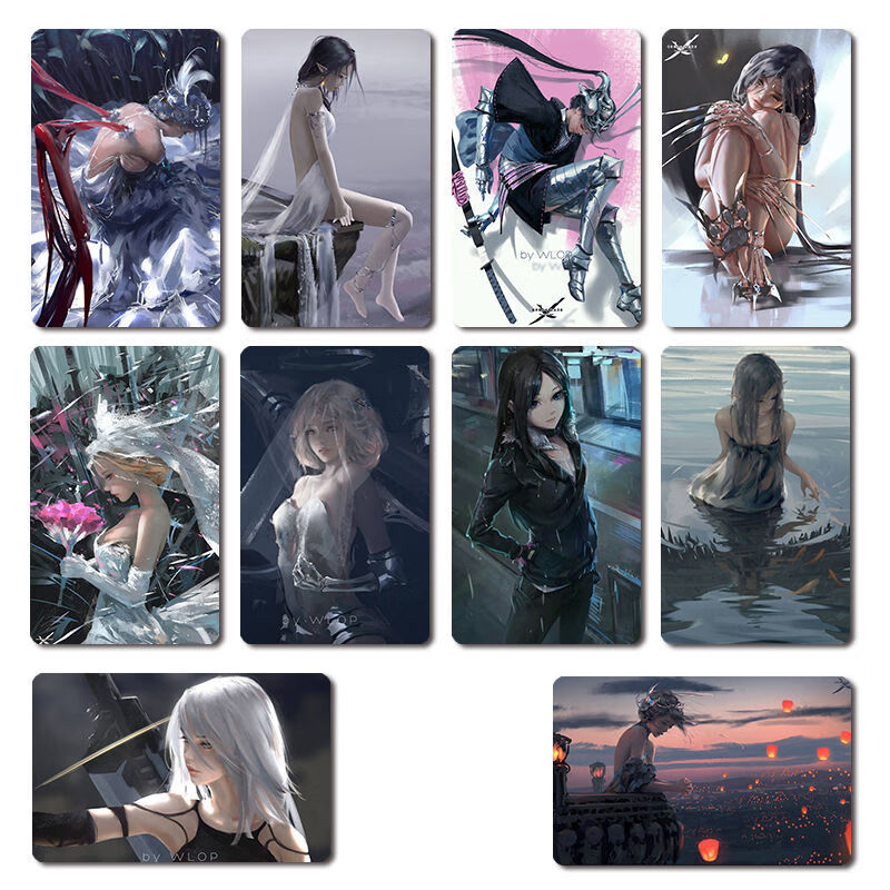 鬼刀饭卡贴动漫周边公交卡学生饭卡水卡磨砂水晶卡贴地铁卡贴纸鬼刀