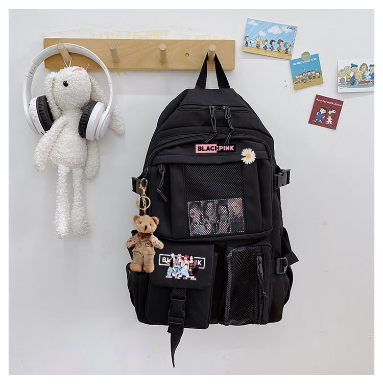 blackpink书包blackpink书包lisa金智妮同款校园初高中学生双肩休闲
