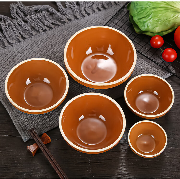 蒸饭碗土陶蒸笼饭碗陶瓷饭钵蒸菜碗饭店专用钵仔碗蒸饭土碗饭盆5英寸