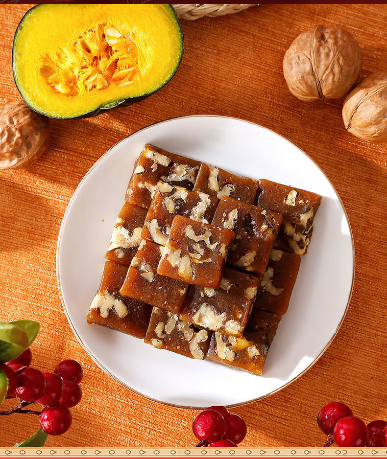 南瓜山药茯苓糕无蔗糖核桃糕点零食小吃中老年人代餐淮山健康脾胃 南