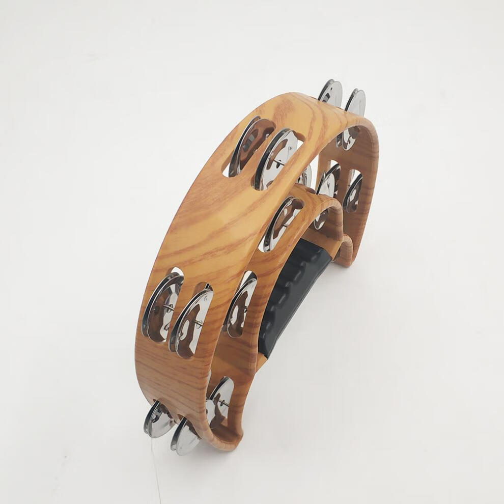 乐队伴奏演唱会ktv手拍铃奥尔夫打击乐器双层手摇铃咖啡定制款咖啡色