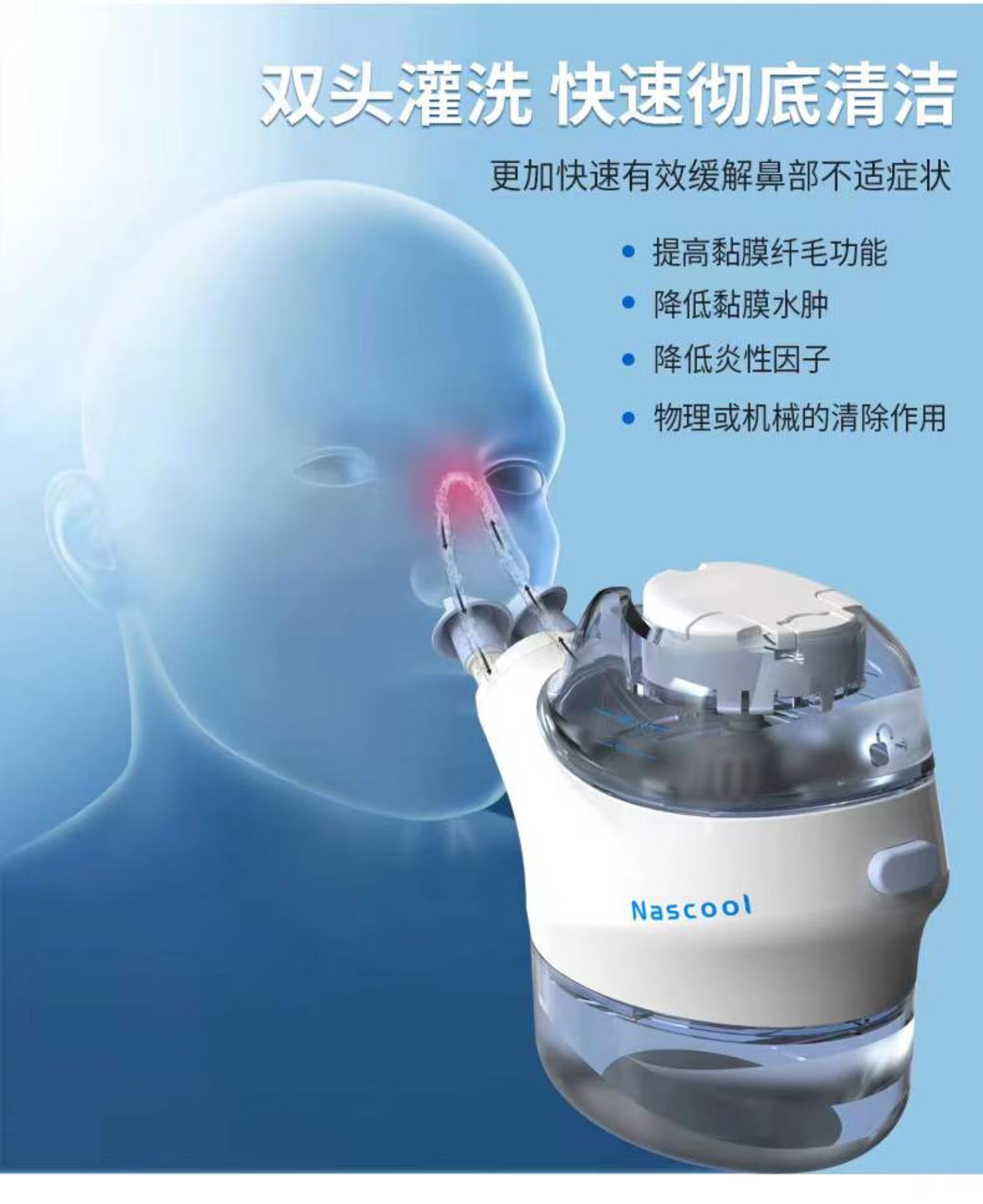 负压式双头电动洗鼻器家用鼻炎鼻塞吸鼻通鼻鼻腔冲洗