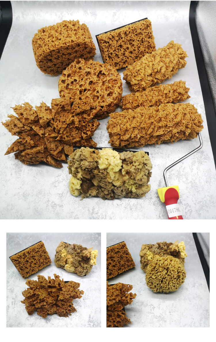 天然蜂窝海藻绵海绵滚筒 艺术涂料工具海藻棉滚筒艺术漆工具大全 m88k