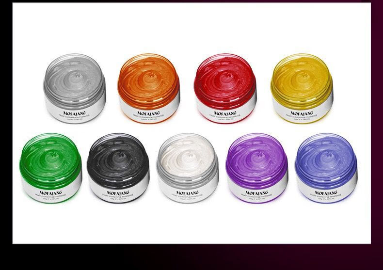 奶奶灰发蜡男士定型彩色发泥带有颜色紫色白色一次性头发染色发胶白色