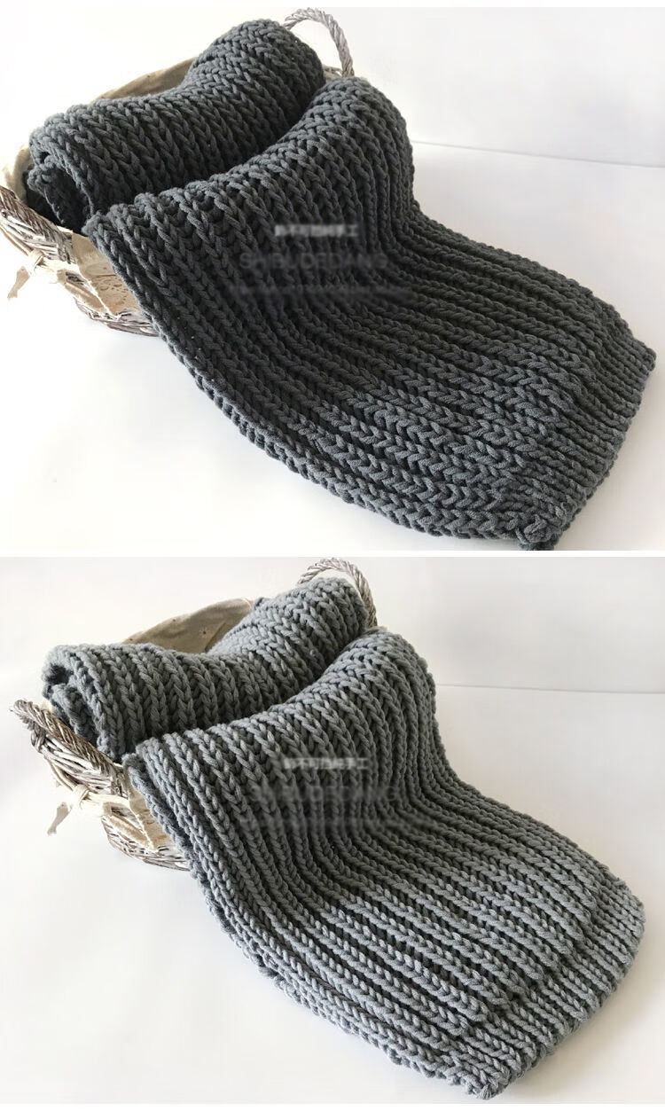 lucaly手工制作围巾手织毛线围巾成品纯手工编织粗毛线元宝针加厚情侣