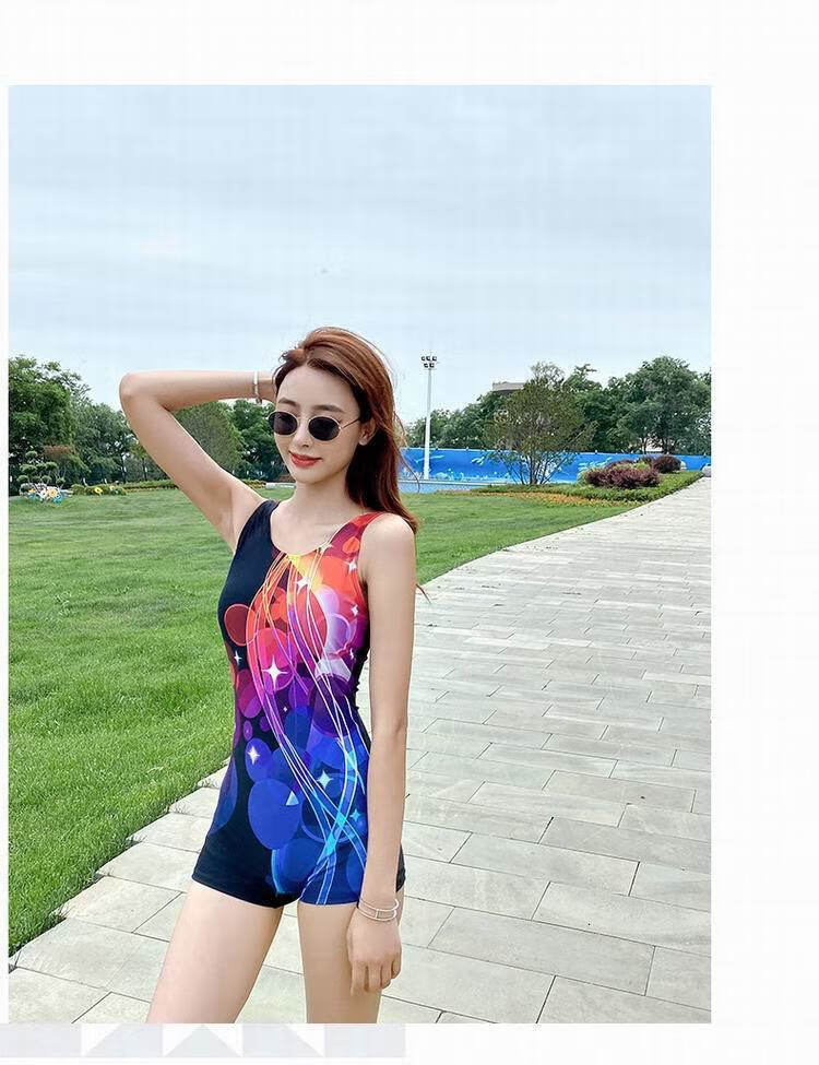 游泳衣女显瘦遮肚连体平角保守运动新款训练大码泳装竟速夏季黑色m