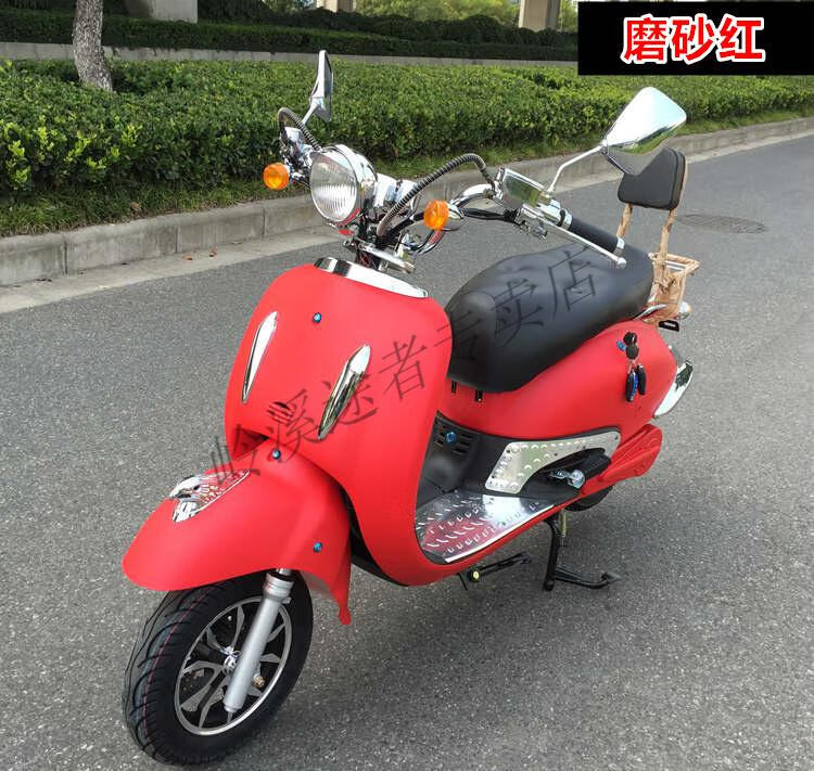 大龟王电瓶车电动车vespa 摩托车踏板车红男女电摩 套餐七高配72v65a