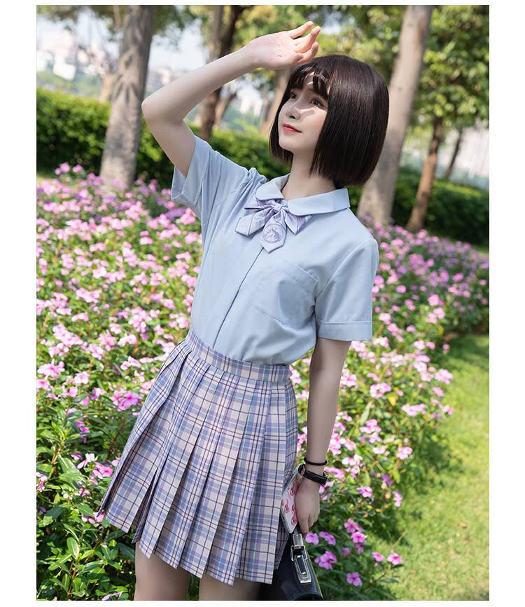 梗豆物语原创jk制服百褶裙独角兽毛料软萌学院风少女格裙a款独角兽