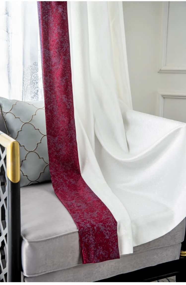 新中式窗帘幔头 新中式窗帘中国风客厅豪华别墅定制中式风格帘头幔