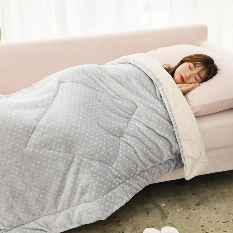 午休被子午休被冬季办公室午睡毯加厚小毛毯被子单人冬季三层珊瑚绒