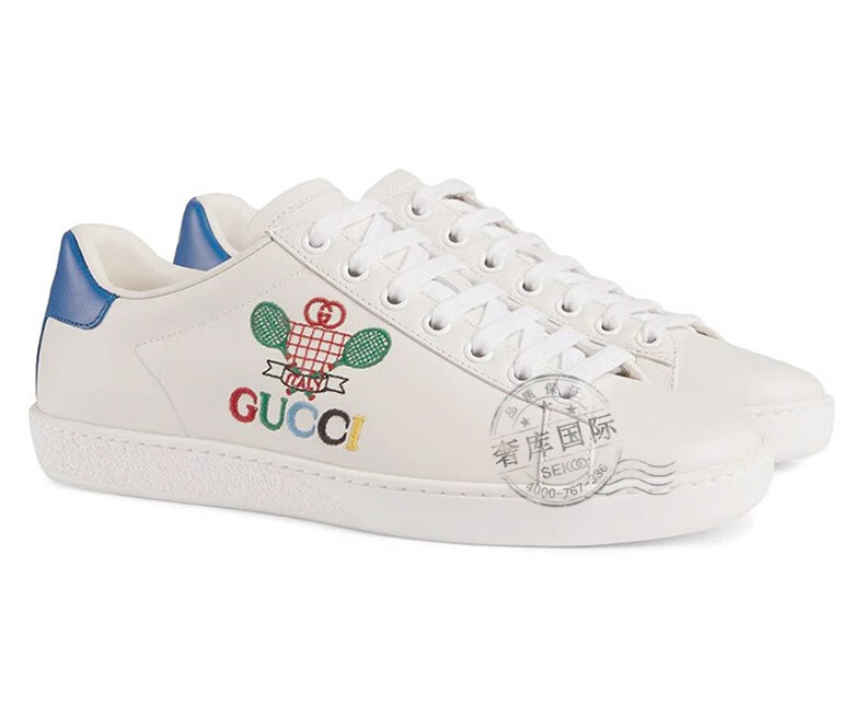gucci古驰女鞋女士ace系列牛皮刺绣休闲小白鞋运动鞋602684yo709096