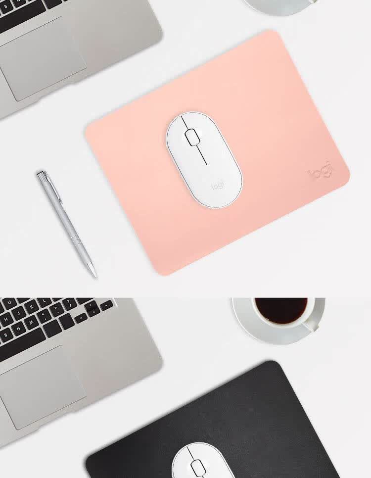 罗技(logitech) 皮质鼠标垫纯色简约小号防水笔记本电脑学生办公定制