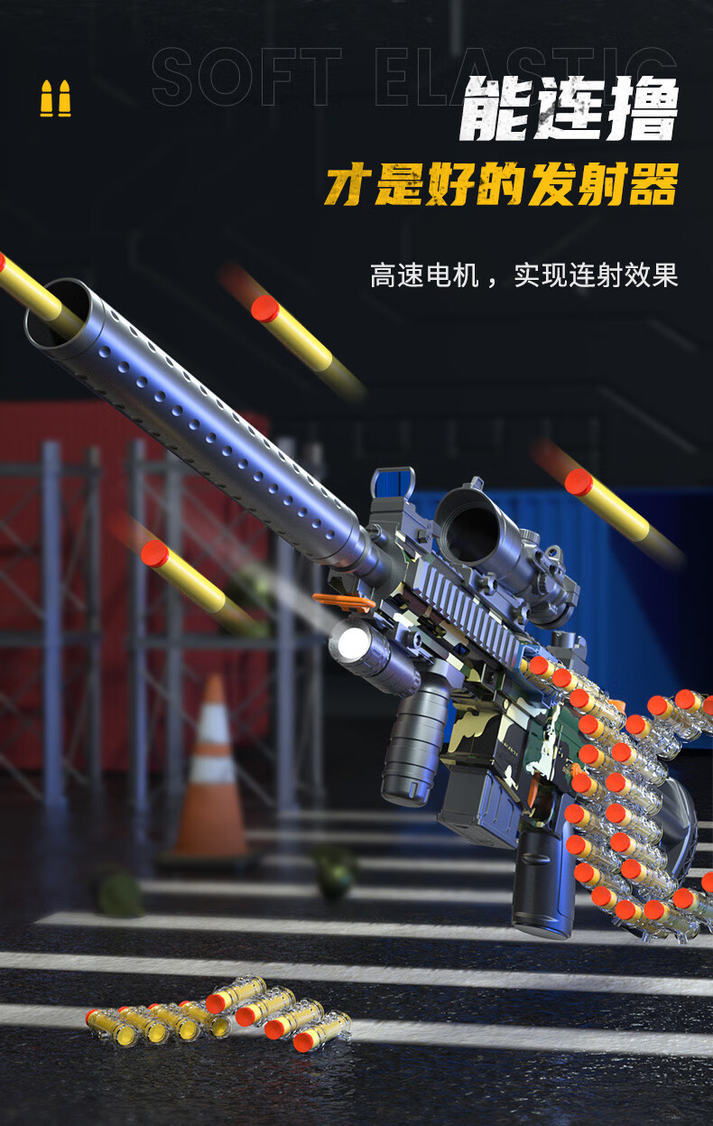 玩具男孩枪仿真软弹m416机关冲锋电动连发加特林吃鸡装备榴弹全套大号
