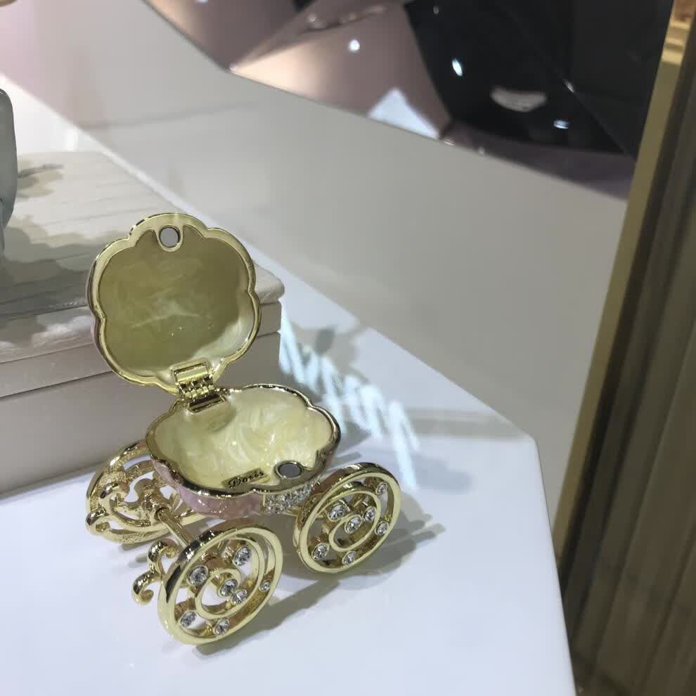 无态度商店doriscrystal南瓜马车摆件珐琅首饰盒小精致圣诞礼物粉红色