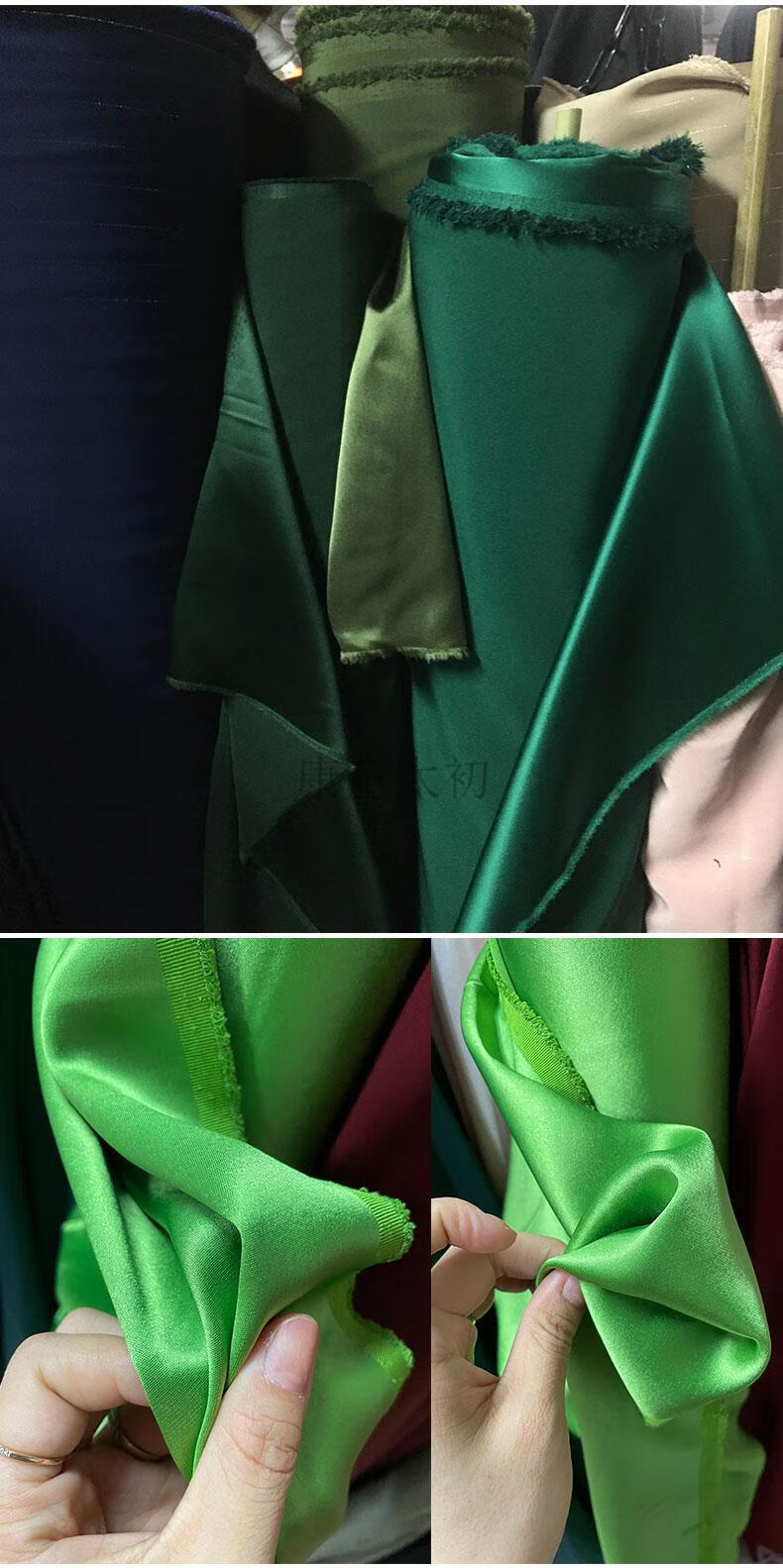 日本进口三醋酸面料 重磅抗皱丝滑连衣裙西服旗袍缎面礼服布料 宝蓝色