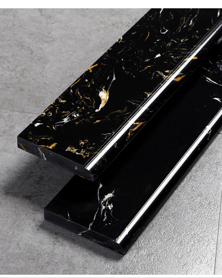 新款简约大理石踢脚线瓷砖白色客厅地脚线灰色通体石材法国边24米长8