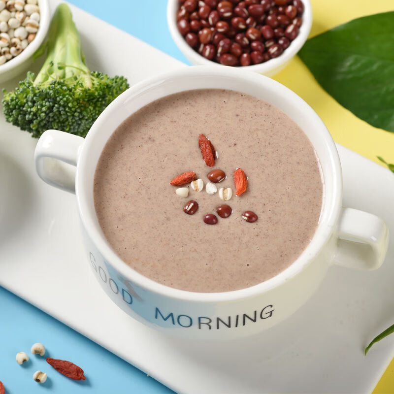 熟红豆薏米枸杞粉红枣粉粉粥粉薏仁粉早餐食品冲饮粉 共罐 碗勺姜茶